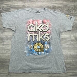 Akademiks 1999 Money Graphic T-Shirt Large Gray Streetwear Hip Hop Y2K Style